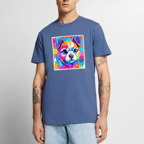 Rainbow Puppy Artwork Design - Men's Premium T-Shirt