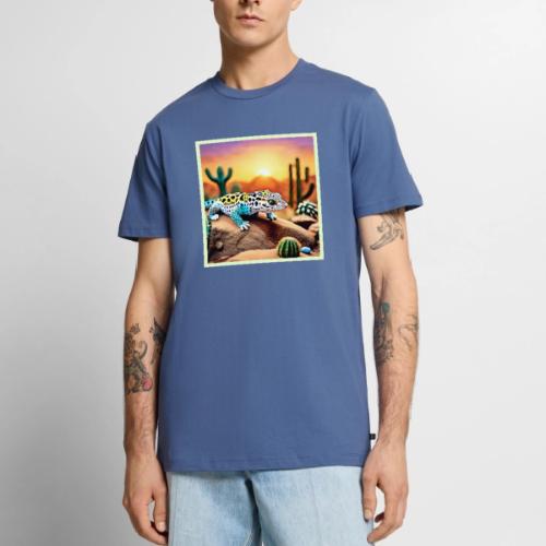 Colorful Gecko Rocks Design - Men's Premium T-Shirt