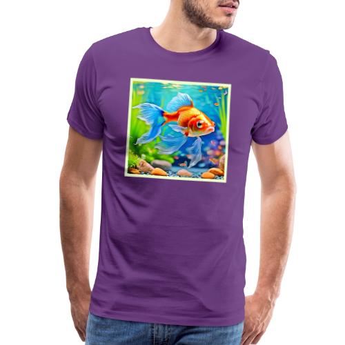 Colorful Tank Goldfish Design - Men's Premium T-Shirt