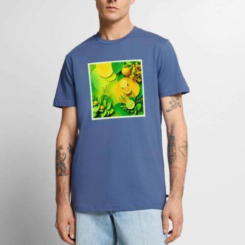 Abstract Lemon Lime Nature Art - Men's Premium T-Shirt