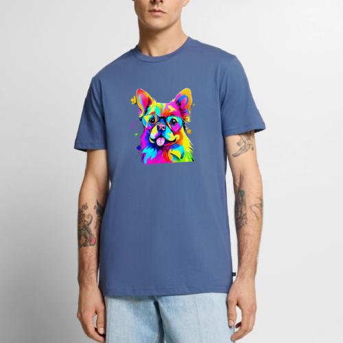 Vibrant Pup: Abstract Dog Art - Men's Premium T-Shirt