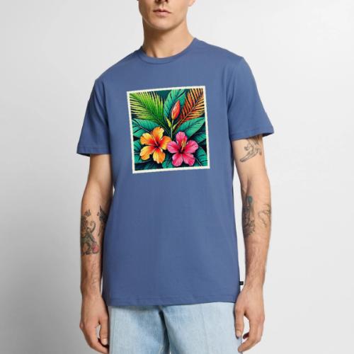 Tropical Hibiscus Bloom Art - Men's Premium T-Shirt