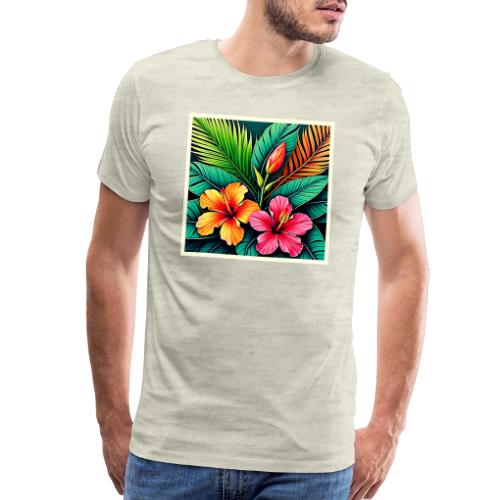 Tropical Hibiscus Bloom Art - Men's Premium T-Shirt