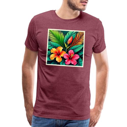 Tropical Hibiscus Bloom Art - Men's Premium T-Shirt
