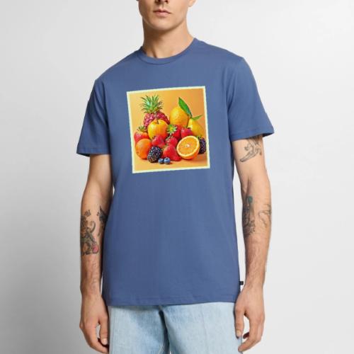 Fresh Bounty: Vibrant Fruit Harvest Art - Men's Premium T-Shirt