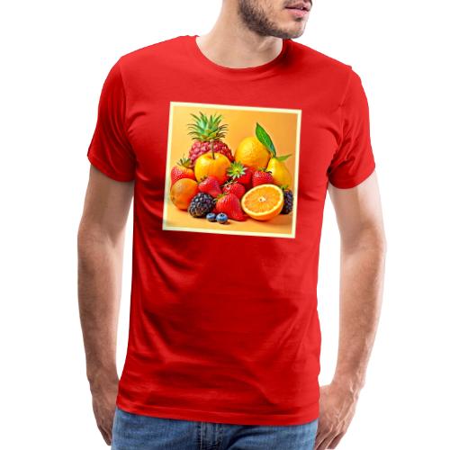 Fresh Bounty: Vibrant Fruit Harvest Art - Men's Premium T-Shirt