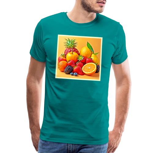 Fresh Bounty: Vibrant Fruit Harvest Art - Men's Premium T-Shirt