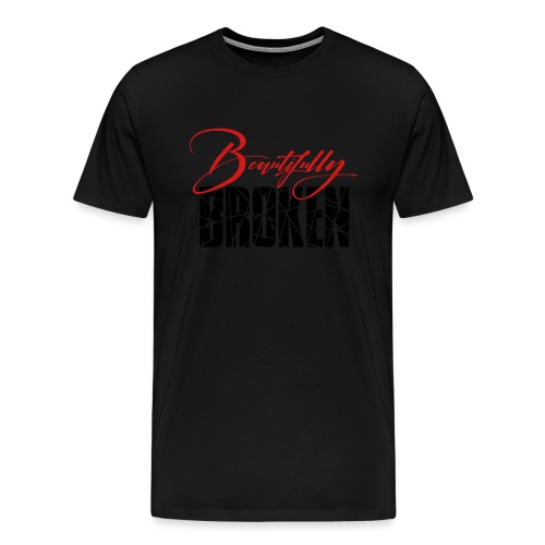 Beautifully Broken - Red & Black print - Men's Premium T-Shirt