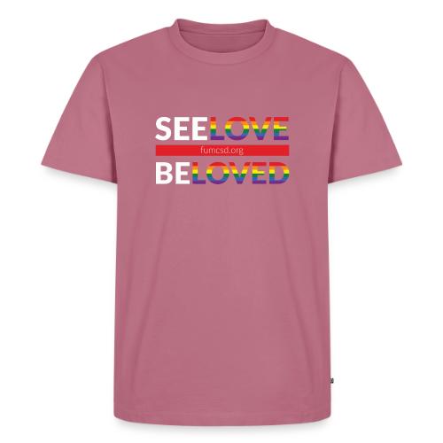 See Love, Be Loved at FUMCSD (white letters) - Men's Premium T-Shirt