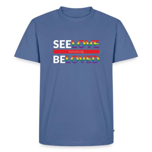 See Love, Be Loved at FUMCSD (white letters) - Men's Premium T-Shirt