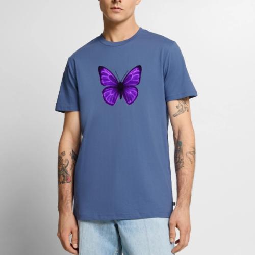 Neon Purple Butterfly - Men's Premium T-Shirt