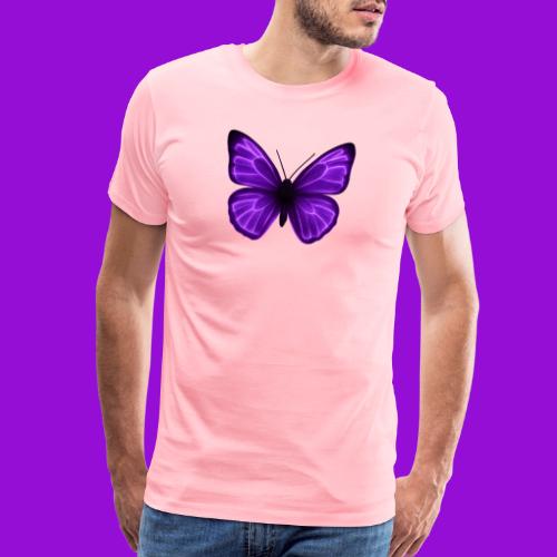 Neon Purple Butterfly - Men's Premium T-Shirt