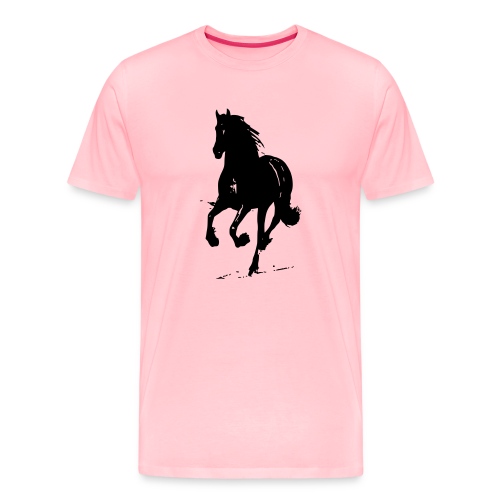 black horse running - Men's Premium T-Shirt