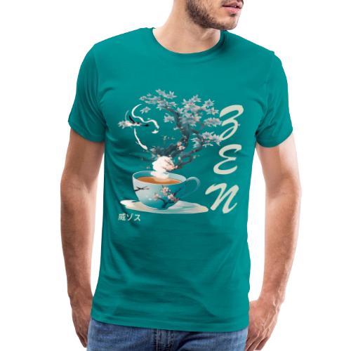 Teacup Steam Creates Japanese Garden: Tranquility - Men's Premium T-Shirt