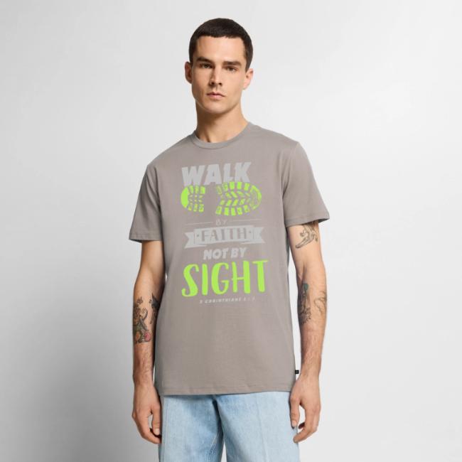 Walk by Faith Not by Sight - Lime & Gray