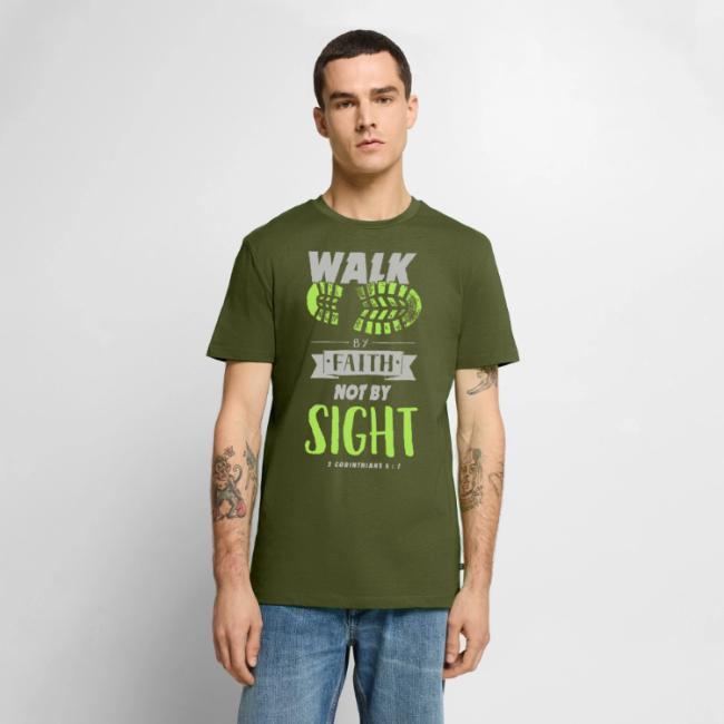 Walk by Faith Not by Sight - Lime & Gray
