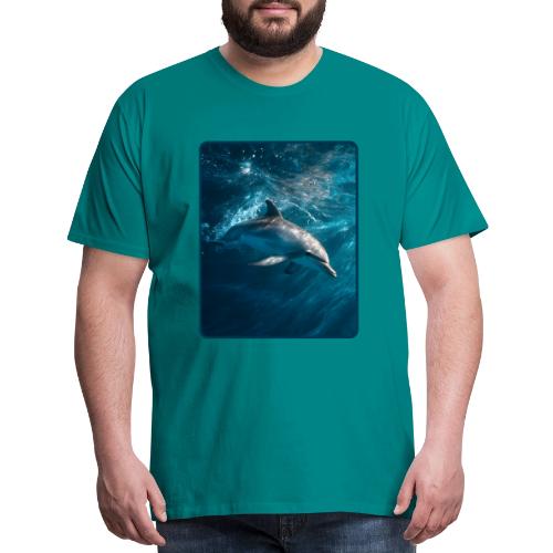 Dolphin Sunlit Ocean Serenity Design - Men's Premium T-Shirt