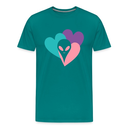 Love hearts Alien - Men's Premium T-Shirt