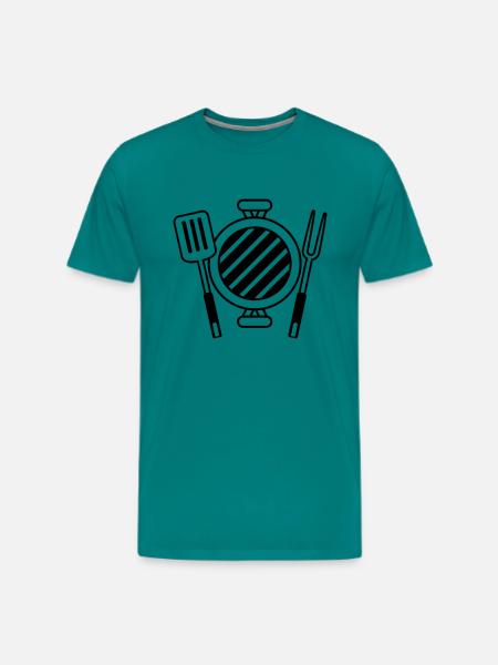 Charcoal BBQ grill master - Men's Premium T-Shirt - teal