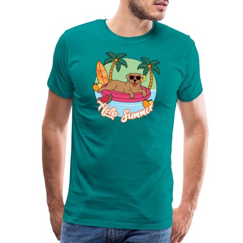 Hello Summer Golden Retriever Fun - Men's Premium T-Shirt