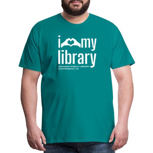 I Love My Library (White) - Men's Premium T-Shirt