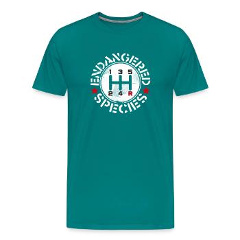 Save The Manuals - Men's Premium T-Shirt - teal - Front - Liam (192cm)