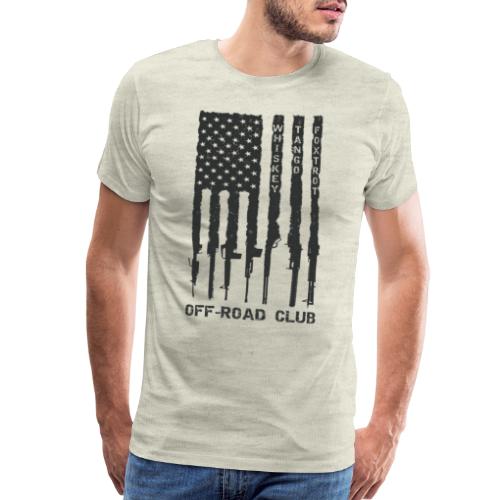 WTF Tattered Flag - Coal w/ Hashtag - Men's Premium T-Shirt