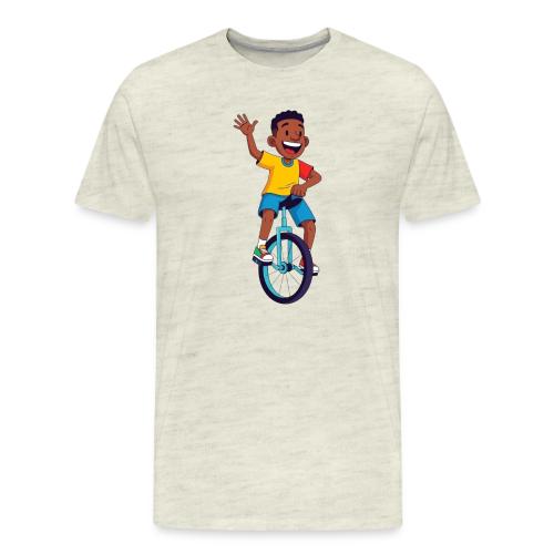 Animated African American Unicyclist - Men's Premium T-Shirt