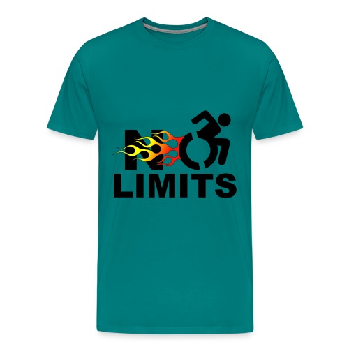 No limits for this wheelchair user * - Men's Premium T-Shirt