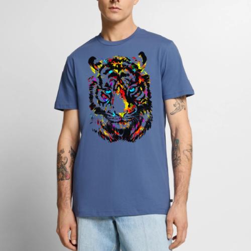 Cute Tiger Head Portrait Drawing - Tiger Eyes - Men's Premium T-Shirt