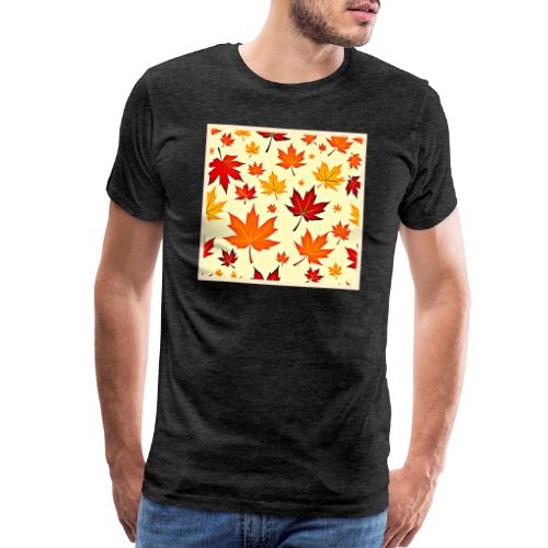 Seamless Fall Foliage Design - Men's Premium T-Shirt