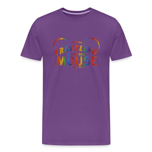 TravelingWithTheMouse logo transparent Rainbow Cr - Men's Premium T-Shirt
