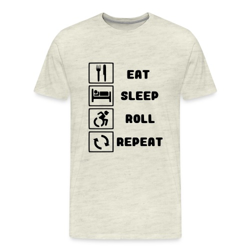 Eat, sleep roll with wheelchair and repeat - Men's Premium T-Shirt