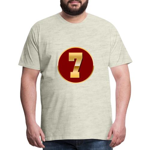 Number 7 in Gold Varsity Font - Men's Premium T-Shirt