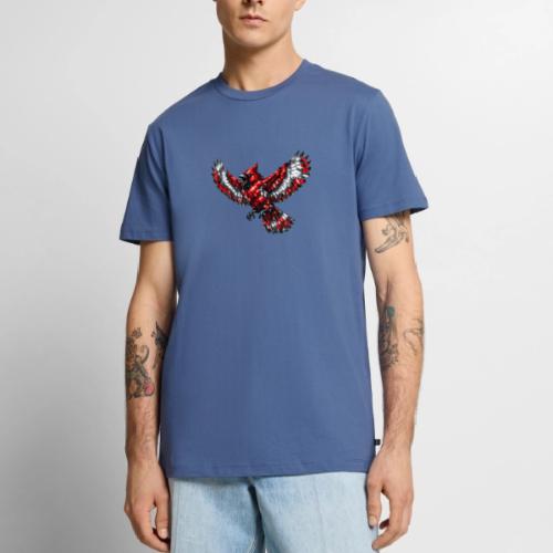 Silver Cardinal in Flight - Men's Premium T-Shirt