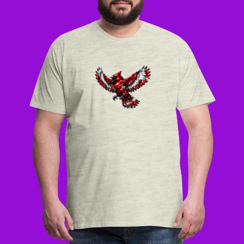 Silver Cardinal in Flight - Men's Premium T-Shirt