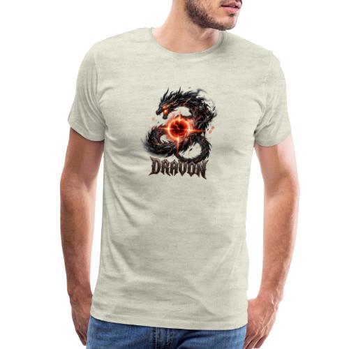 Dravon Fire Dragon Dark Fantasy Graphic T-Shirt - Men's Premium T-Shirt