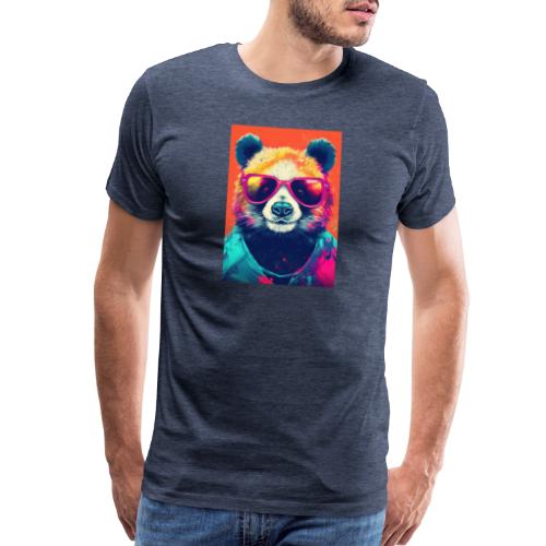 Panda in Pink Sunglasses - Men's Premium T-Shirt
