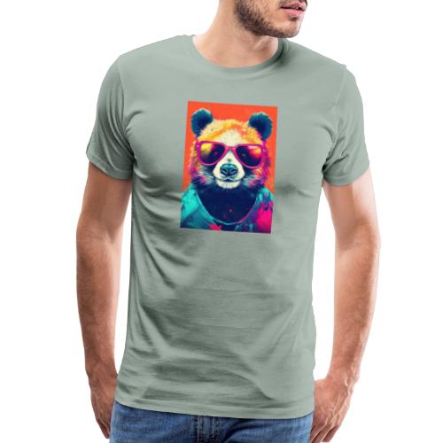 Panda in Pink Sunglasses - Men's Premium T-Shirt