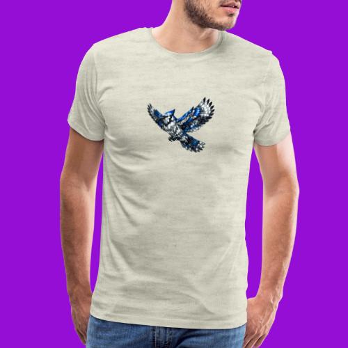 Silver Blue Jay in Flight - Men's Premium T-Shirt