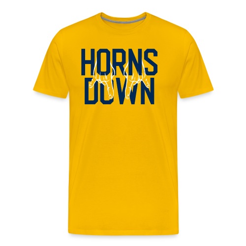 Horns Down (On Gold) - Men's Premium T-Shirt