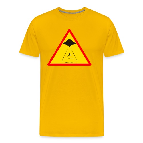 warning ufo sign - Men's Premium T-Shirt