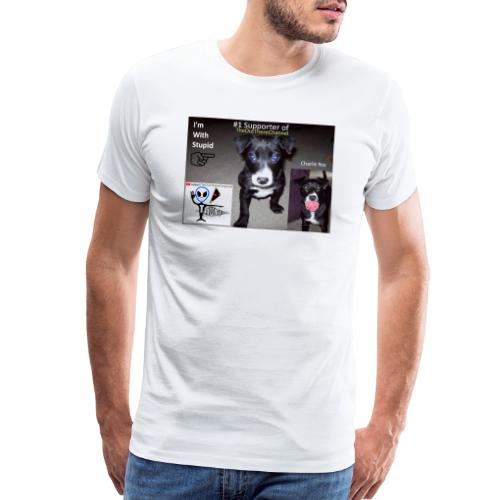 OTchanCharlieRoo Front with Mr Grey Back - Men's Premium T-Shirt