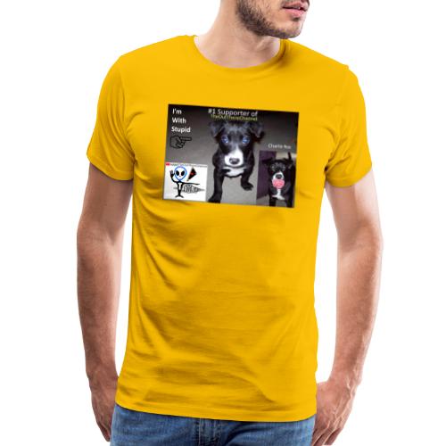 OTchanCharlieRoo Front with Mr Grey Back - Men's Premium T-Shirt