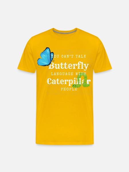 Butterfly Language Tee - Men's Premium T-Shirt - sun yellow