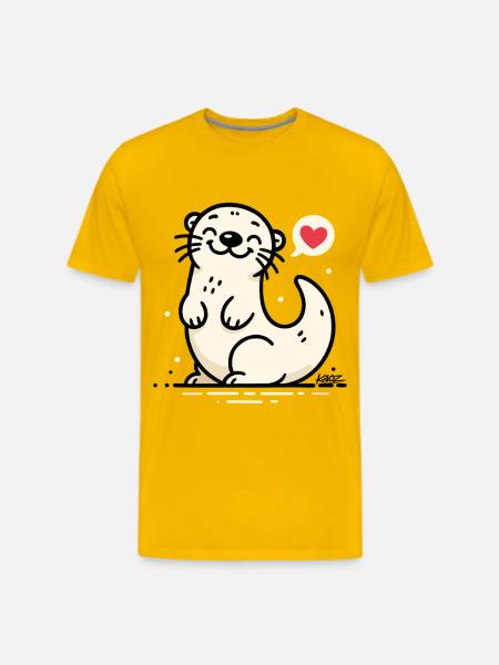 Lovable Otter Heart Chat - Men's Premium T-Shirt - sun yellow