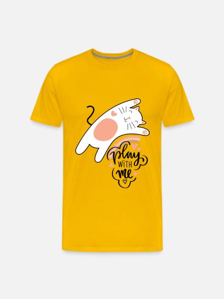 funny cat - Men's Premium T-Shirt - sun yellow