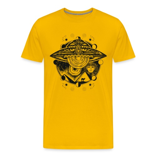 Egyptian Pharaoh Pyramid Alien UFO - Men's Premium T-Shirt