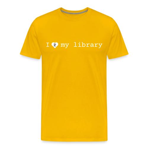 I Love My Library in White - Men's Premium T-Shirt