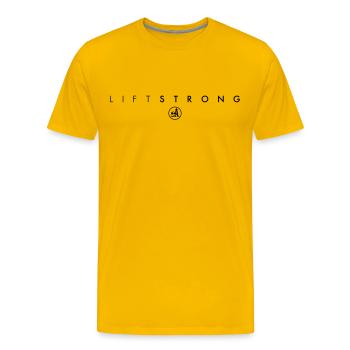 Lift Strong - Men's Premium T-Shirt - sun yellow - Front - Liam (192cm)